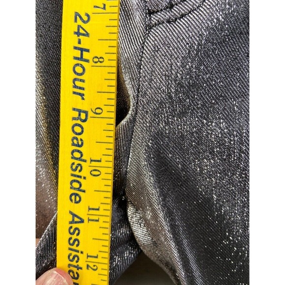 AREA Leggings Womens Size 6 Metallic Moto-knee Leggings In Silver Zip Leg Club - Picture 6 of 16